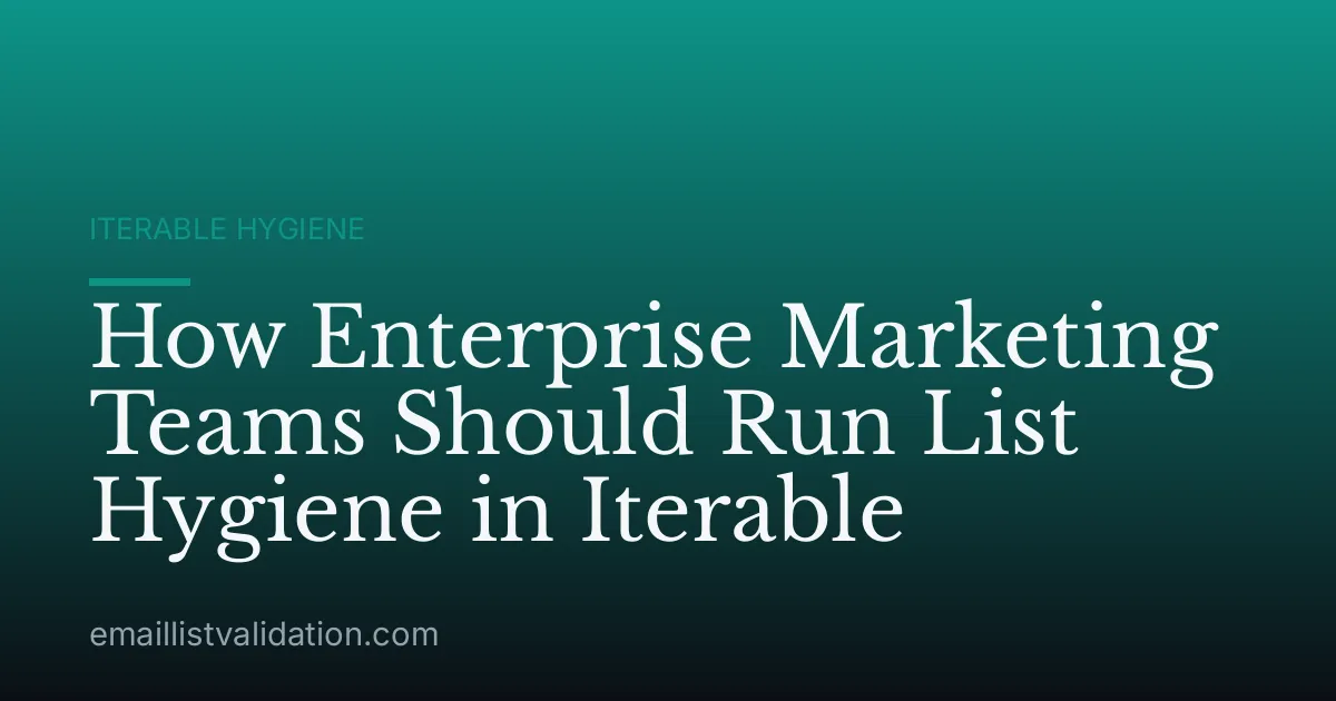 How Enterprise Marketing Teams Should Run List Hygiene in Iterable
