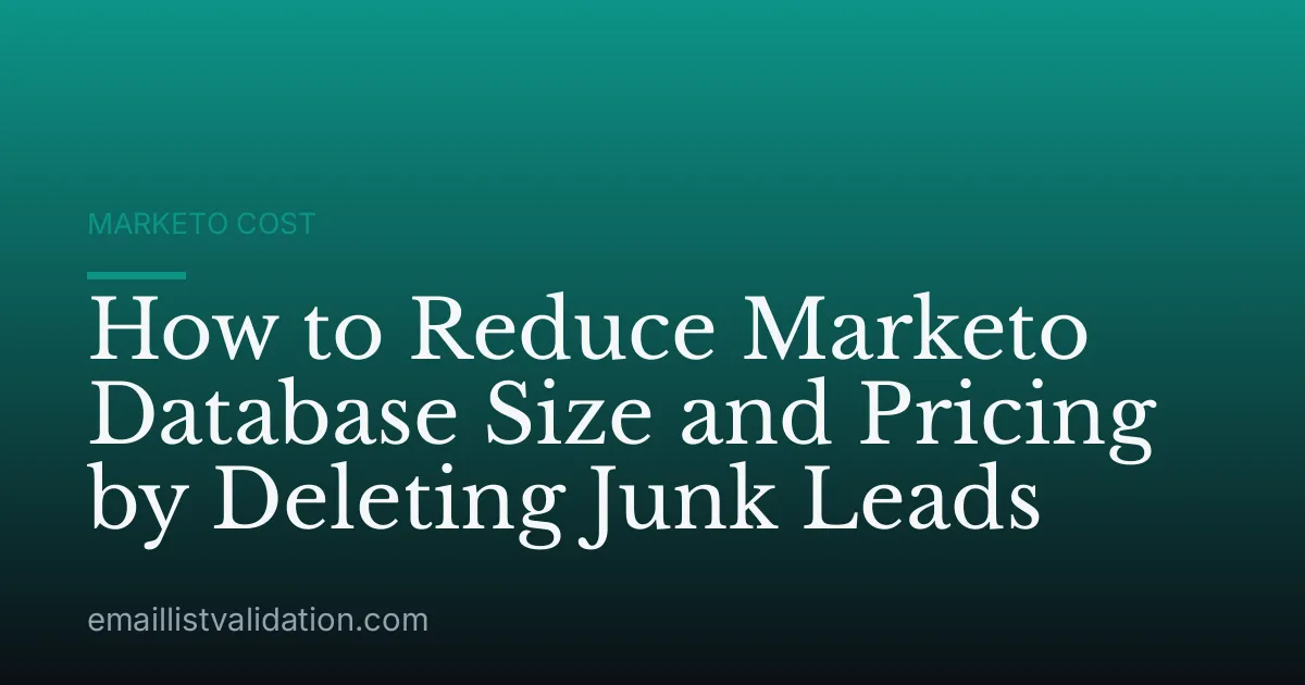 How to Reduce Marketo Database Size and Pricing by Deleting Junk Leads