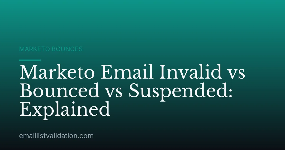 Marketo Email Invalid vs Bounced vs Suspended: Explained