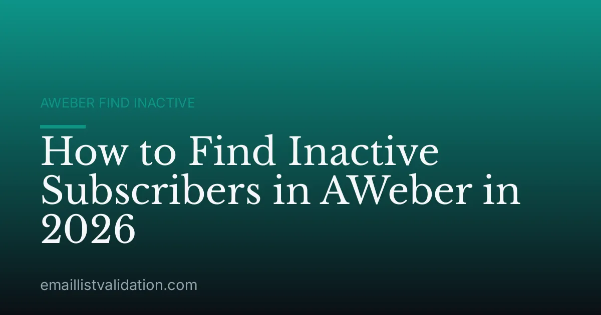 How to Find Inactive Subscribers in AWeber in 2026