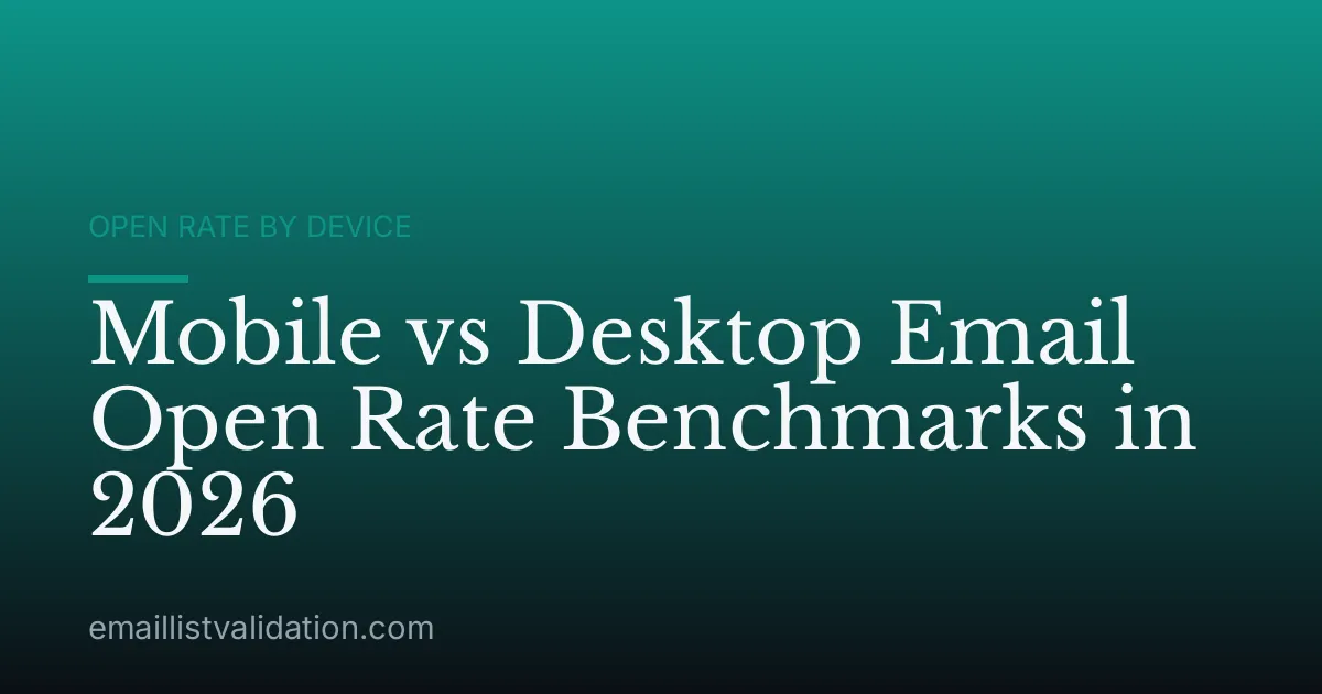 Mobile vs Desktop Email Open Rate Benchmarks in 2026
