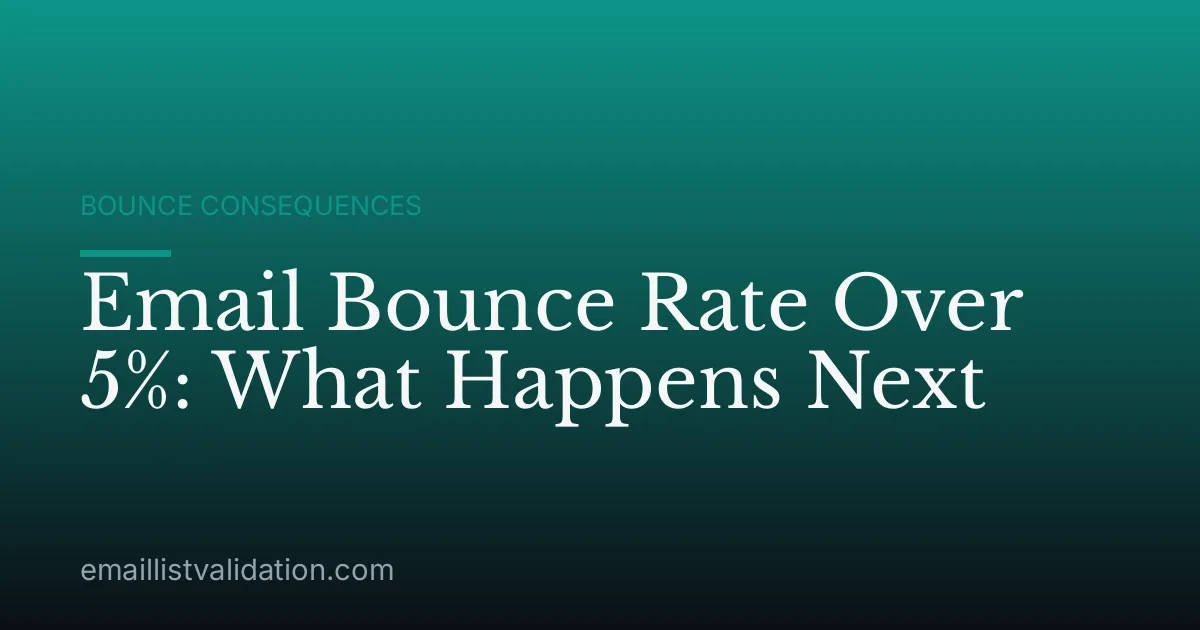 Email Bounce Rate Over 5%: What Happens Next