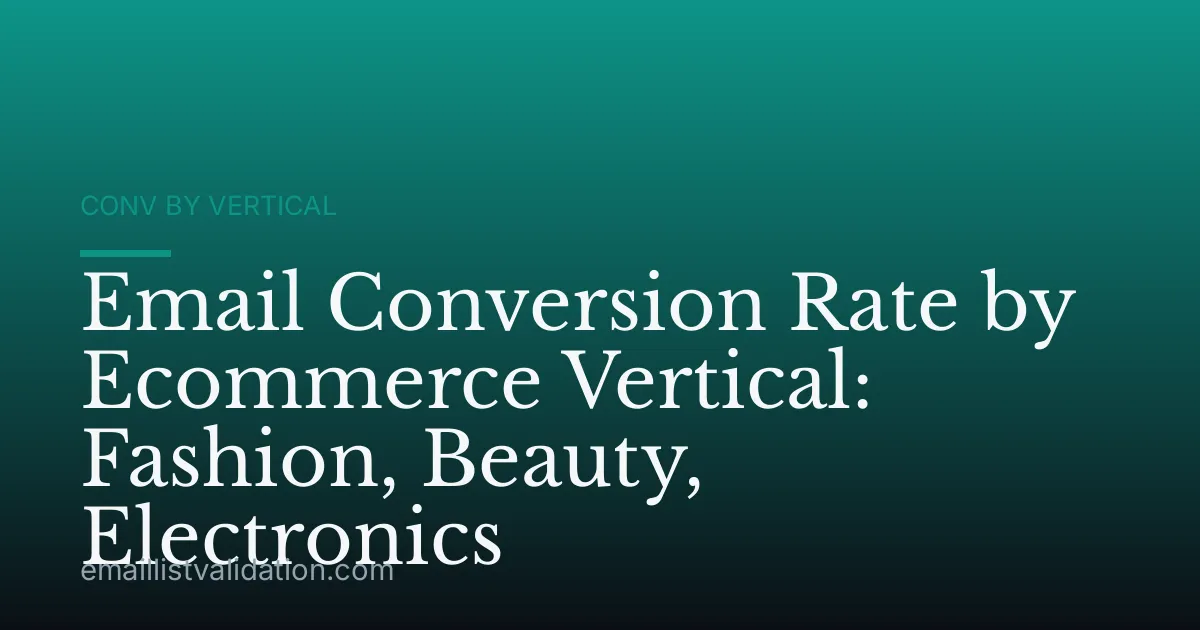 Email Conversion Rate by Ecommerce Vertical: Fashion, Beauty, Electronics