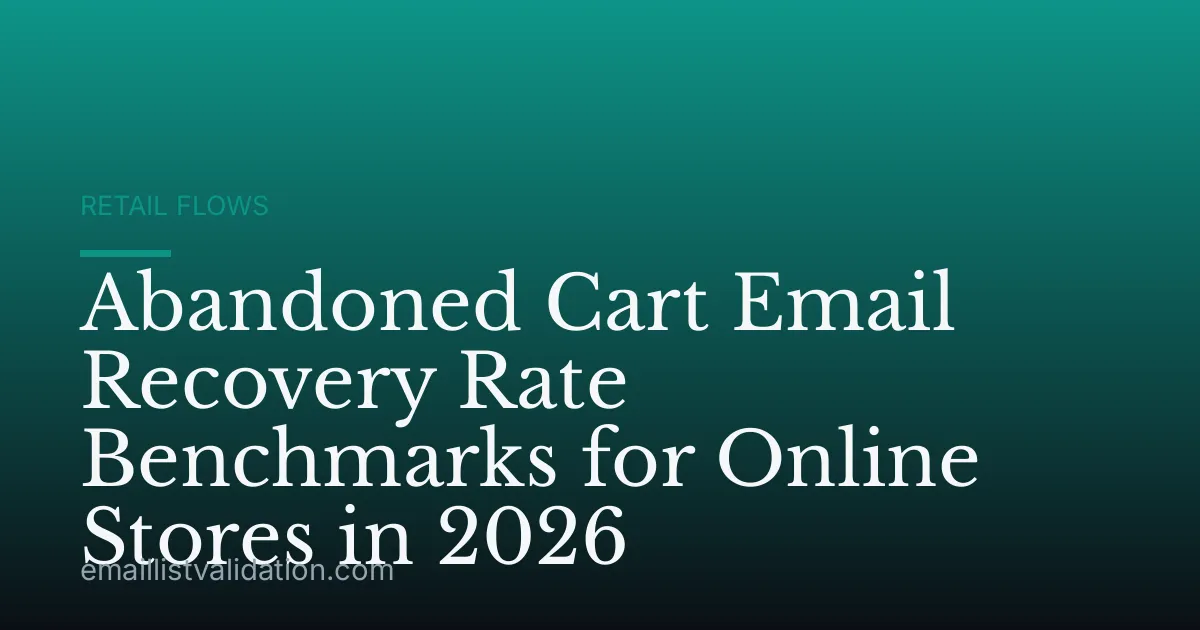 Abandoned Cart Email Recovery Rate Benchmarks for Online Stores in 2026