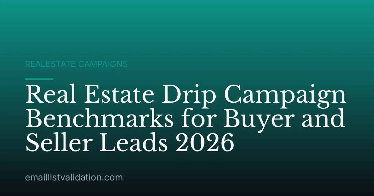 Real Estate Drip Campaign Benchmarks for Buyer and Seller Leads 2026