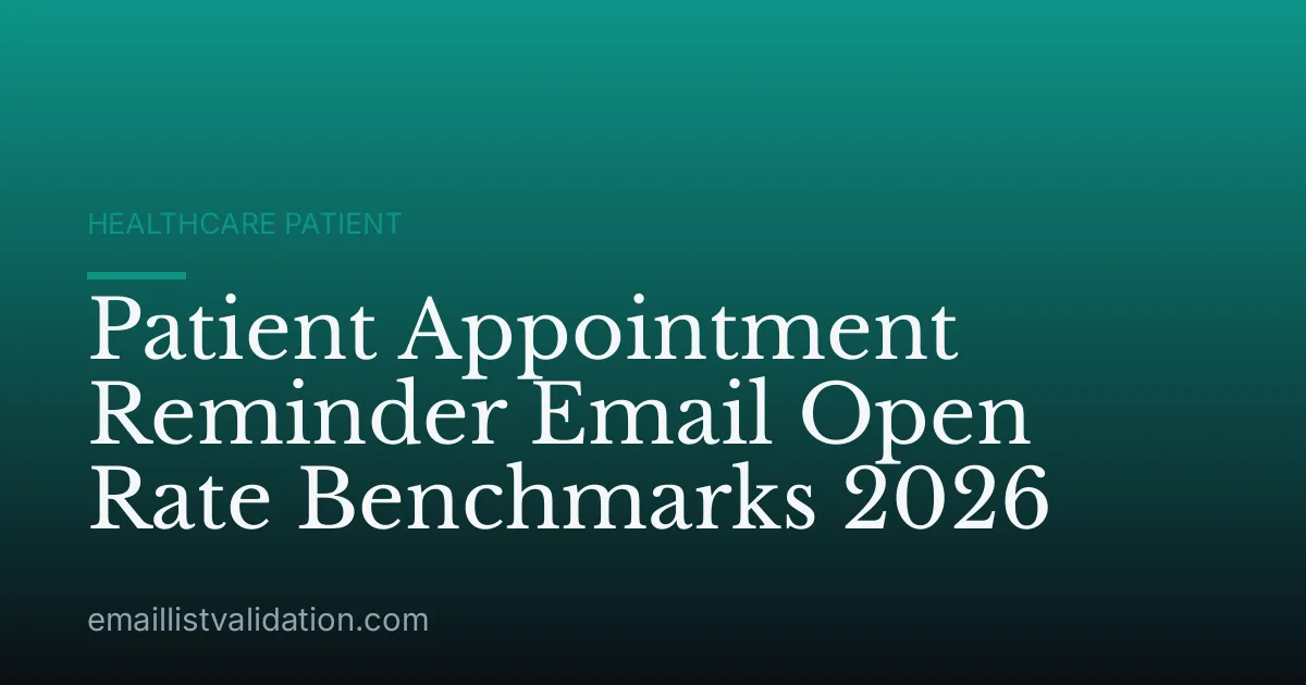 Patient Appointment Reminder Email Open Rate Benchmarks 2026