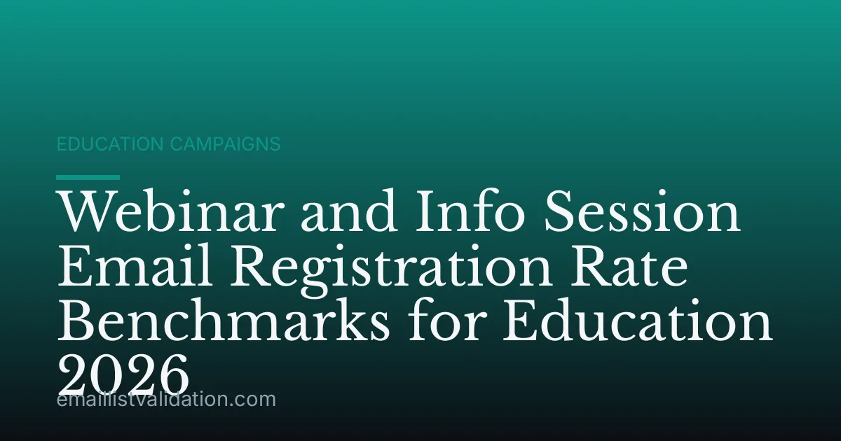 Webinar and Info Session Email Registration Rate Benchmarks for Education 2026