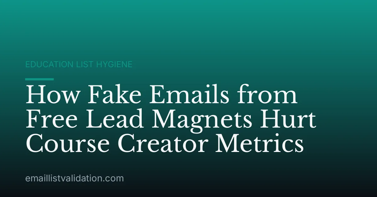 How Fake Emails from Free Lead Magnets Hurt Course Creator Metrics