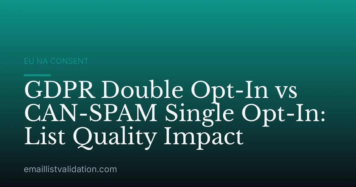 GDPR Double Opt-In vs CAN-SPAM Single Opt-In: List Quality Impact