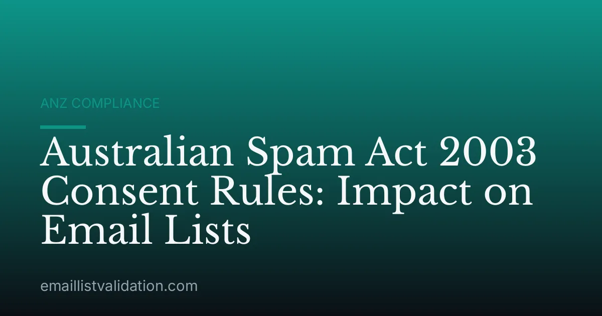 Australian Spam Act 2003 Consent Rules: Impact on Email Lists