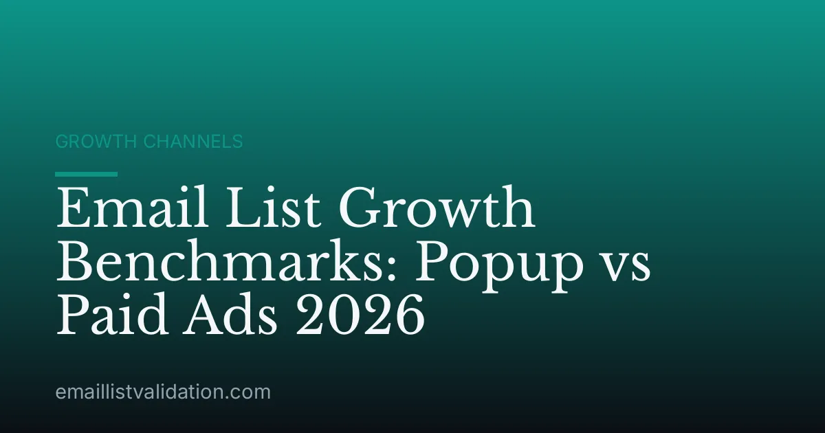 Email List Growth Benchmarks: Popup vs Paid Ads 2026