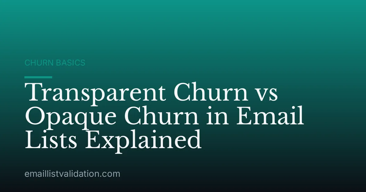 Transparent Churn vs Opaque Churn in Email Lists Explained