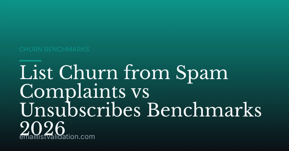 List Churn from Spam Complaints vs Unsubscribes Benchmarks 2026