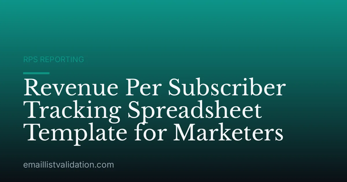 Revenue Per Subscriber Tracking Spreadsheet Template for Marketers