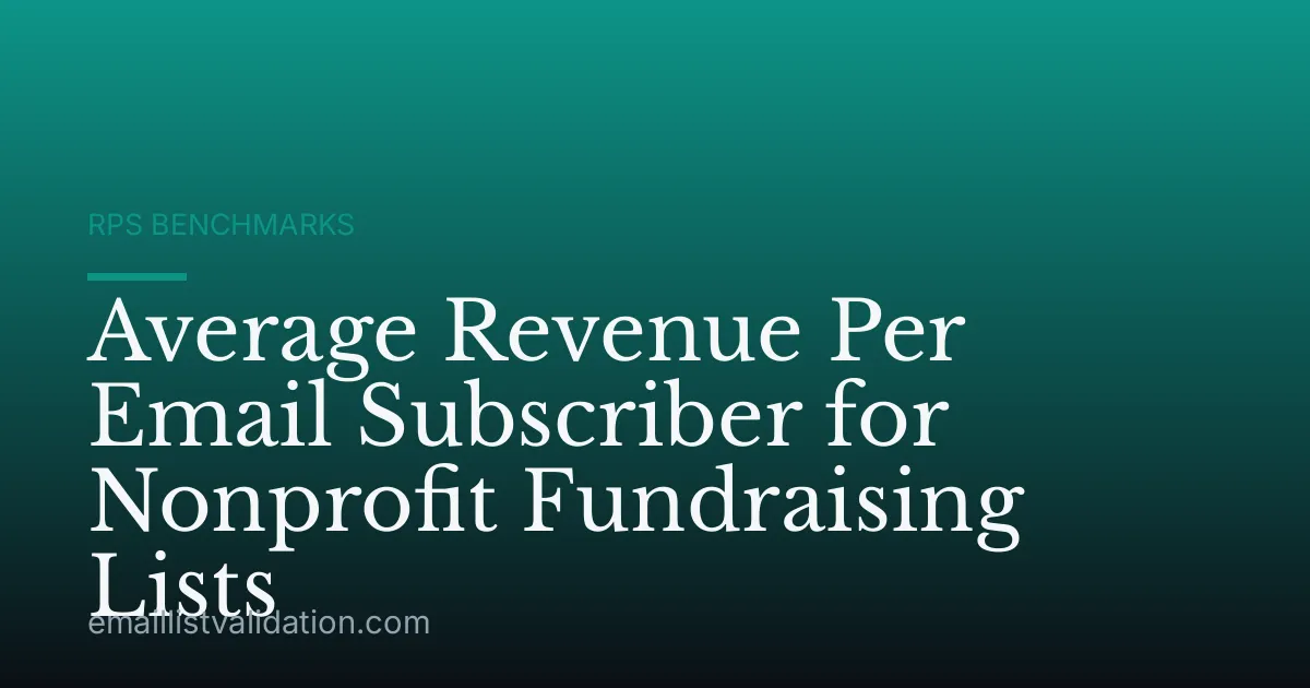 Average Revenue Per Email Subscriber for Nonprofit Fundraising Lists
