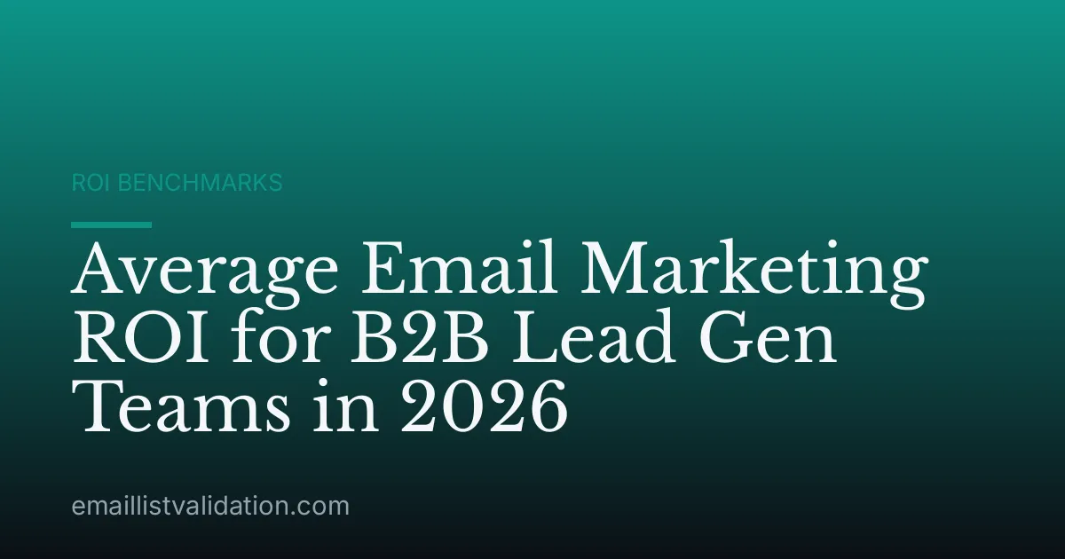 Average Email Marketing ROI for B2B Lead Gen Teams in 2026