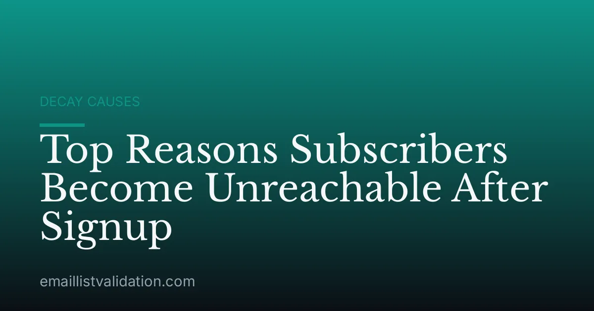 Top Reasons Subscribers Become Unreachable After Signup