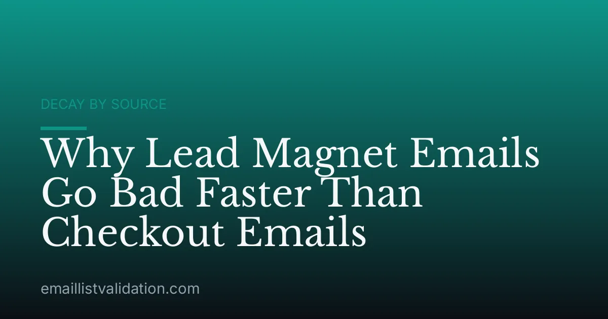 Why Lead Magnet Emails Go Bad Faster Than Checkout Emails