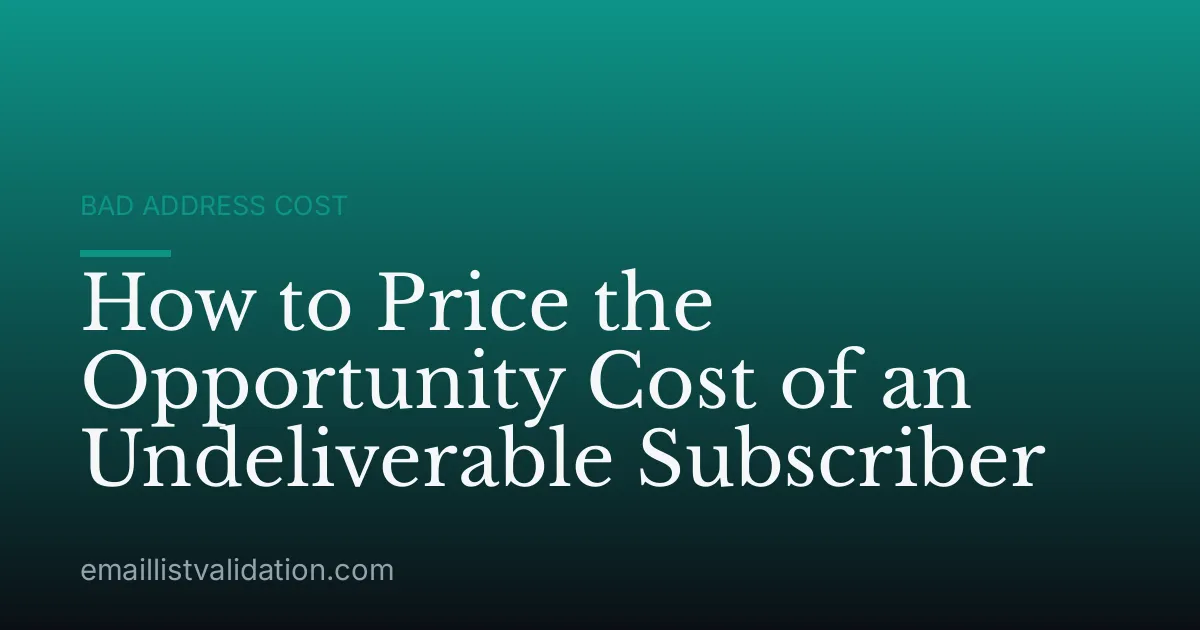 How to Price the Opportunity Cost of an Undeliverable Subscriber