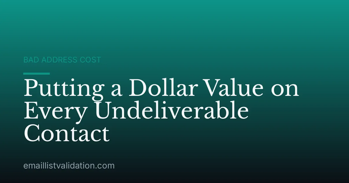 Putting a Dollar Value on Every Undeliverable Contact