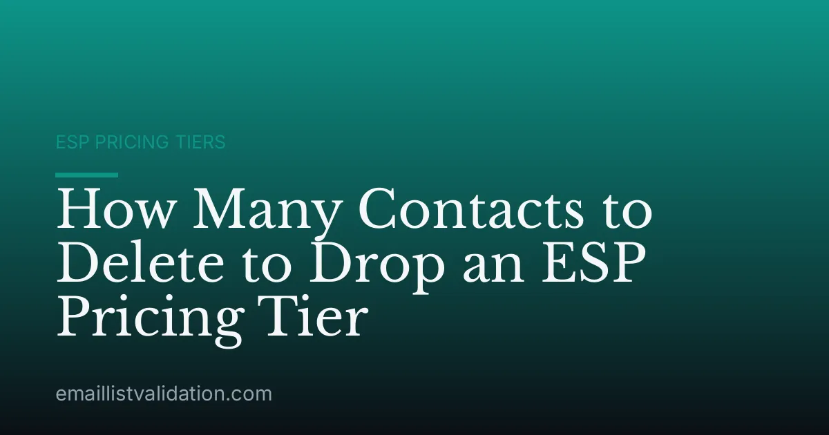 How Many Contacts to Delete to Drop an ESP Pricing Tier
