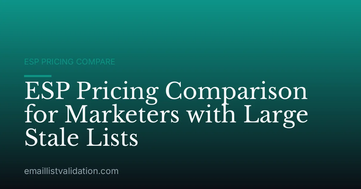 ESP Pricing Comparison for Marketers with Large Stale Lists