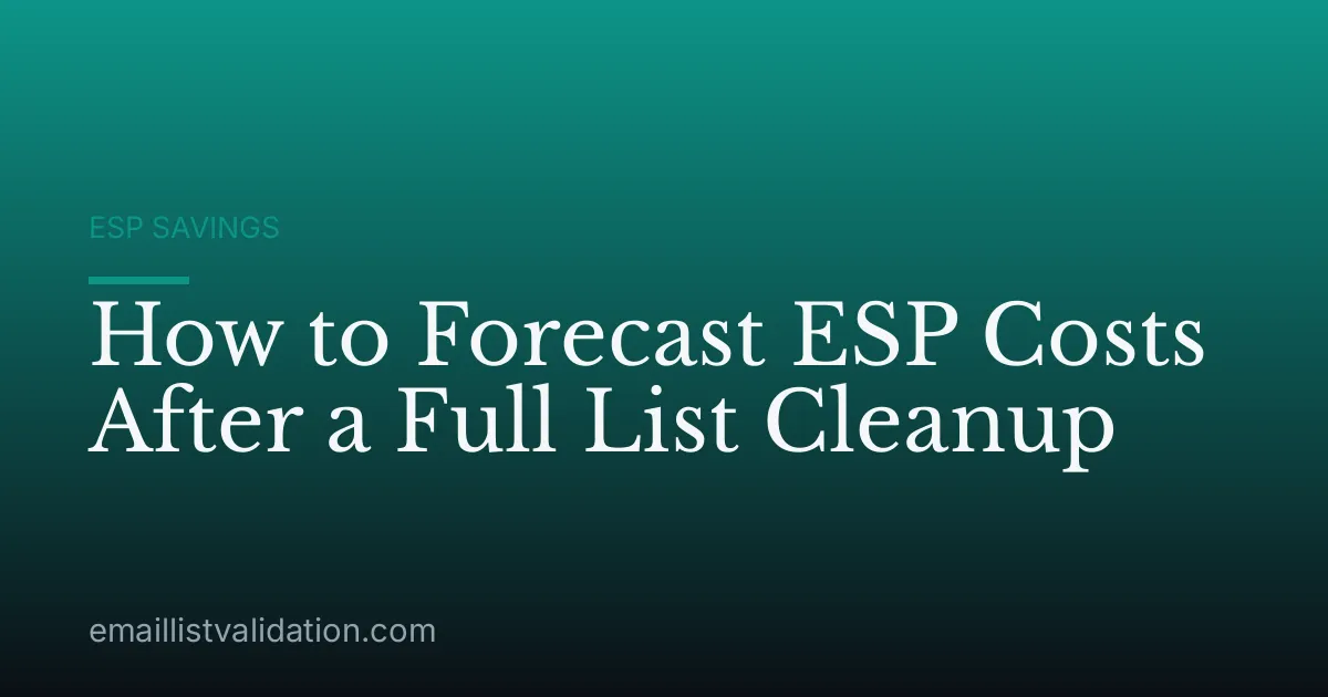 How to Forecast ESP Costs After a Full List Cleanup