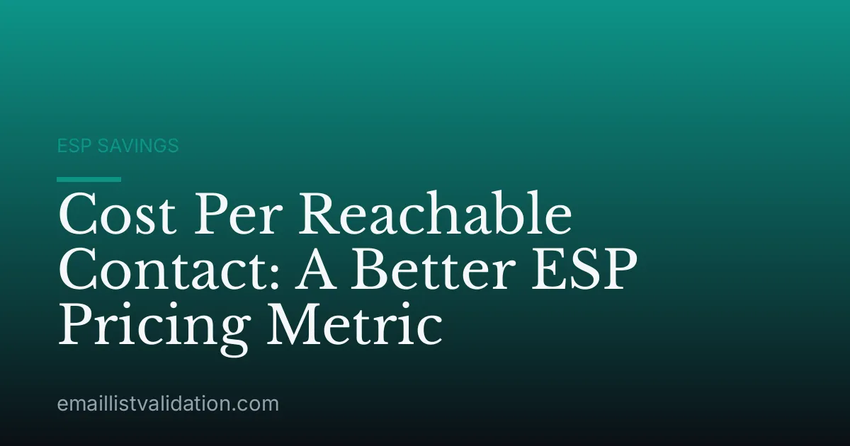 Cost Per Reachable Contact: A Better ESP Pricing Metric