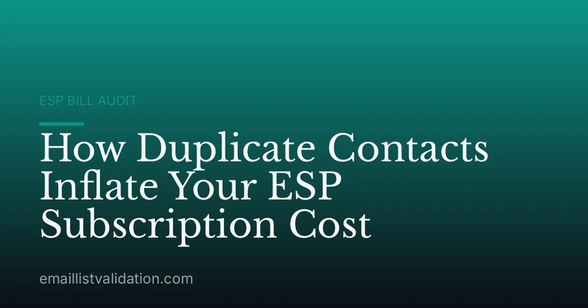 How Duplicate Contacts Inflate Your ESP Subscription Cost
