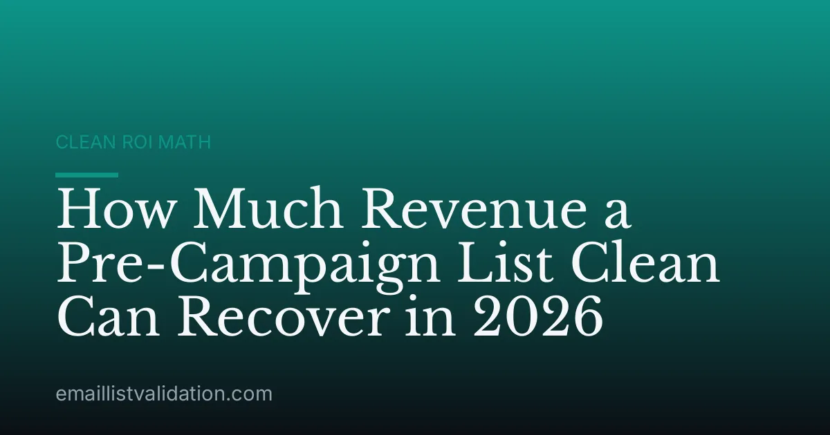 How Much Revenue a Pre-Campaign List Clean Can Recover in 2026