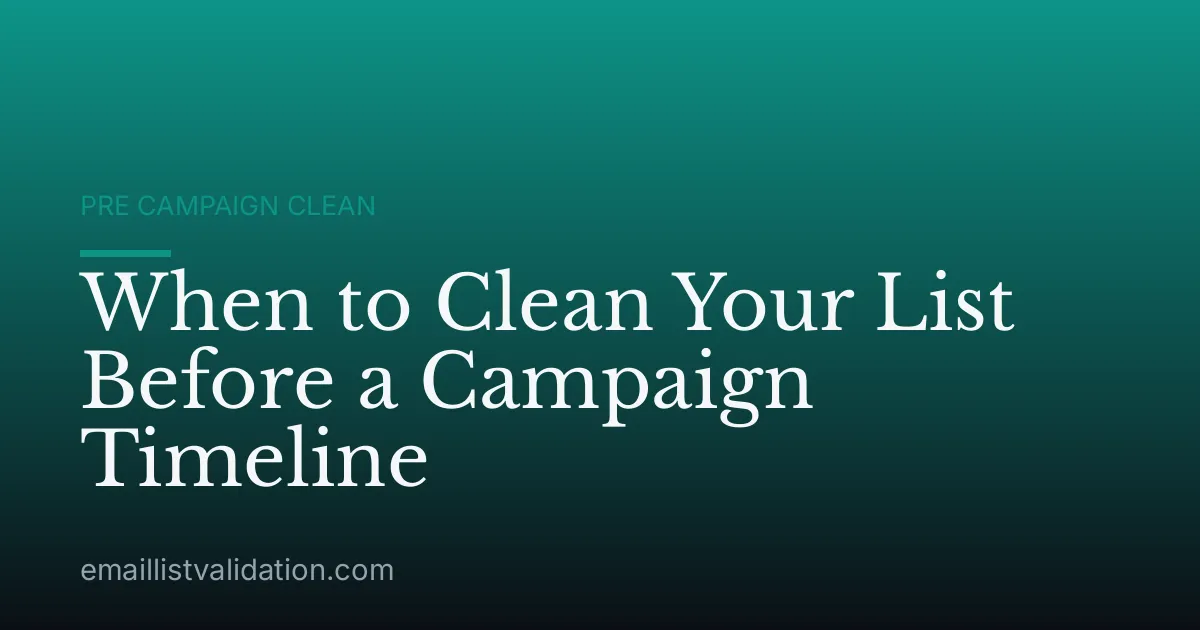 When to Clean Your List Before a Campaign Timeline