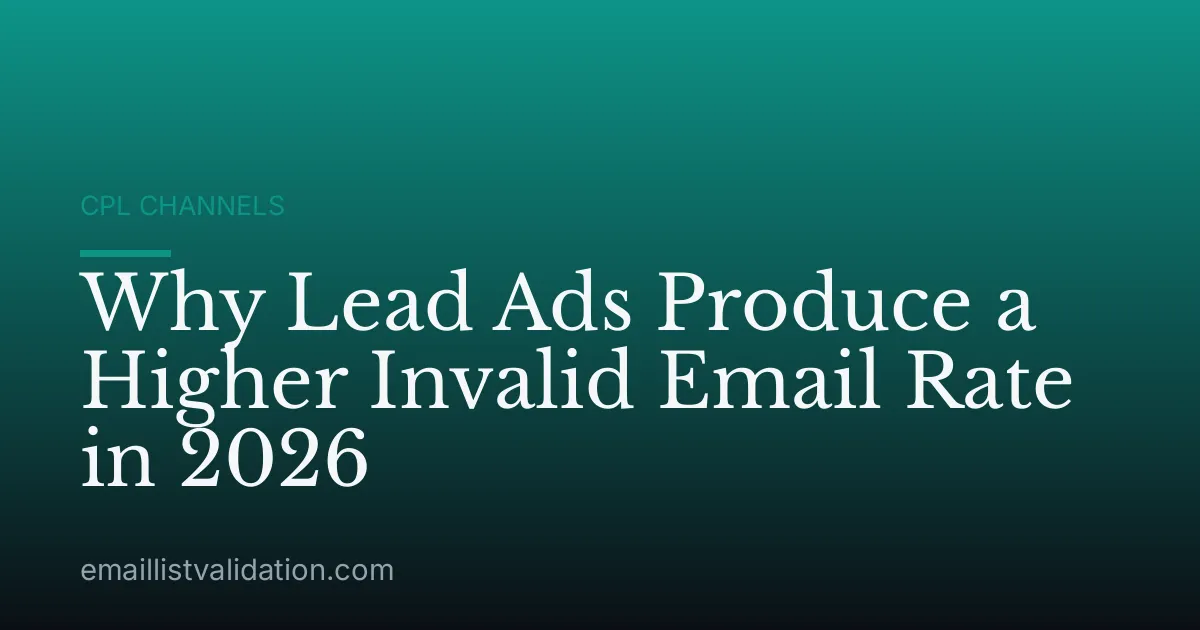 Why Lead Ads Produce a Higher Invalid Email Rate in 2026