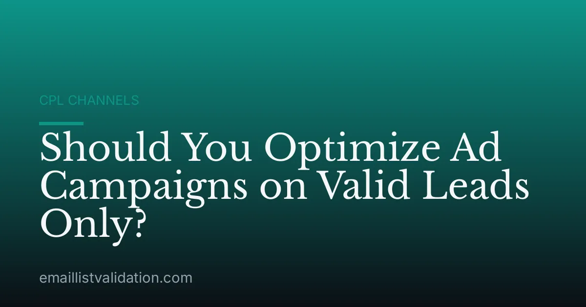 Should You Optimize Ad Campaigns on Valid Leads Only?