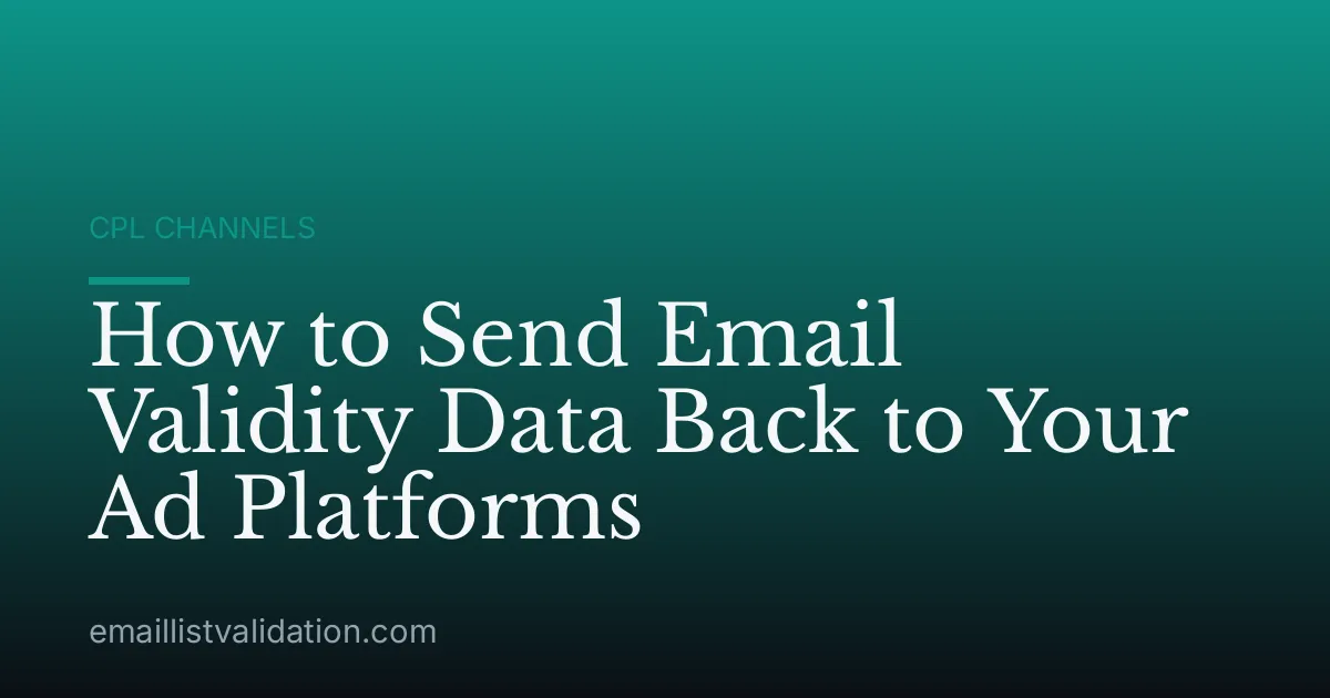 How to Send Email Validity Data Back to Your Ad Platforms