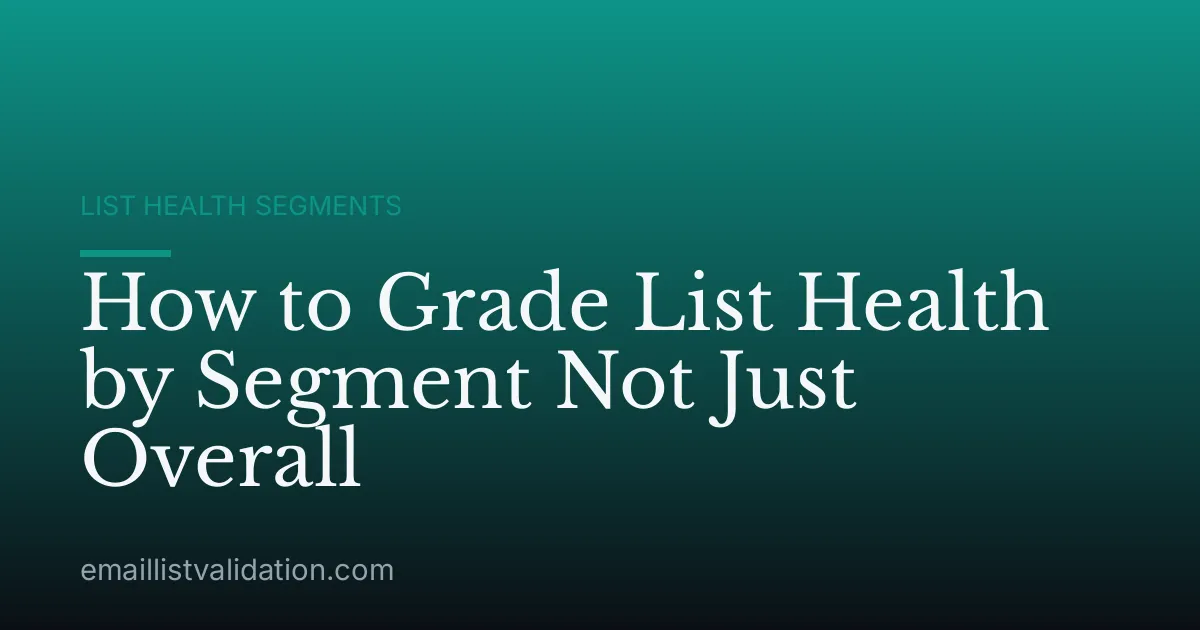 How to Grade List Health by Segment Not Just Overall