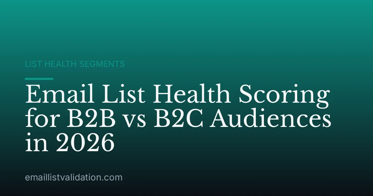 Email List Health Scoring for B2B vs B2C Audiences in 2026