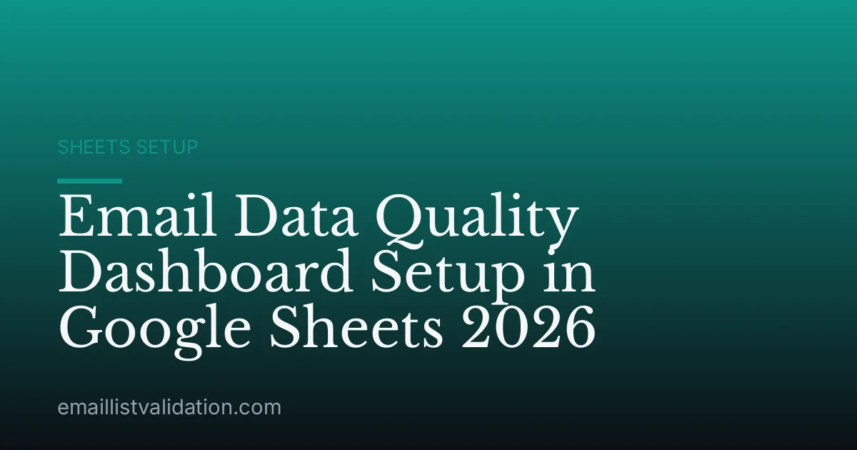 Email Data Quality Dashboard Setup in Google Sheets 2026