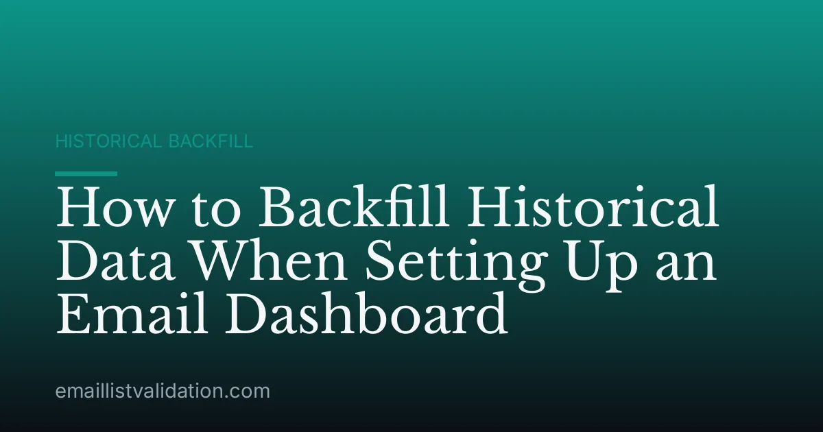 How to Backfill Historical Data When Setting Up an Email Dashboard