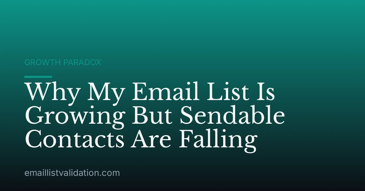 Why My Email List Is Growing But Sendable Contacts Are Falling