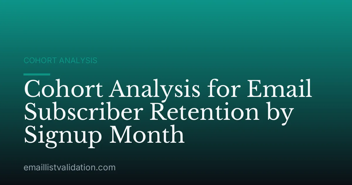 Cohort Analysis for Email Subscriber Retention by Signup Month