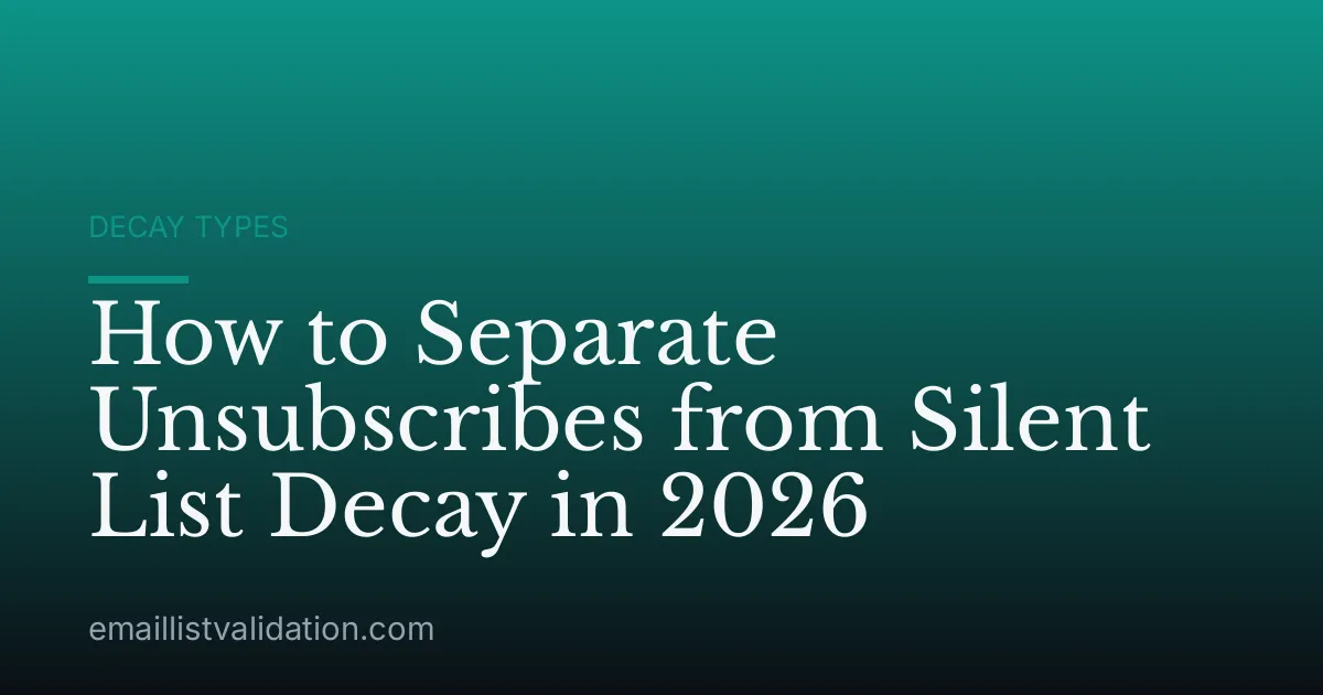 How to Separate Unsubscribes from Silent List Decay in 2026
