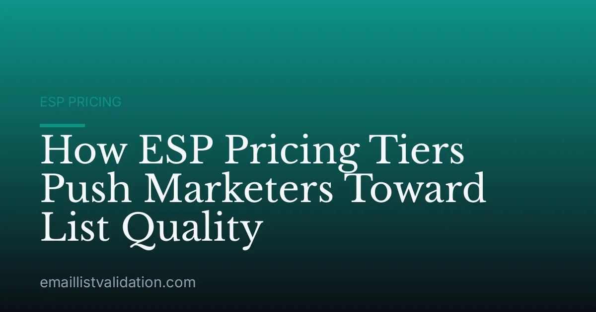 How ESP Pricing Tiers Push Marketers Toward List Quality