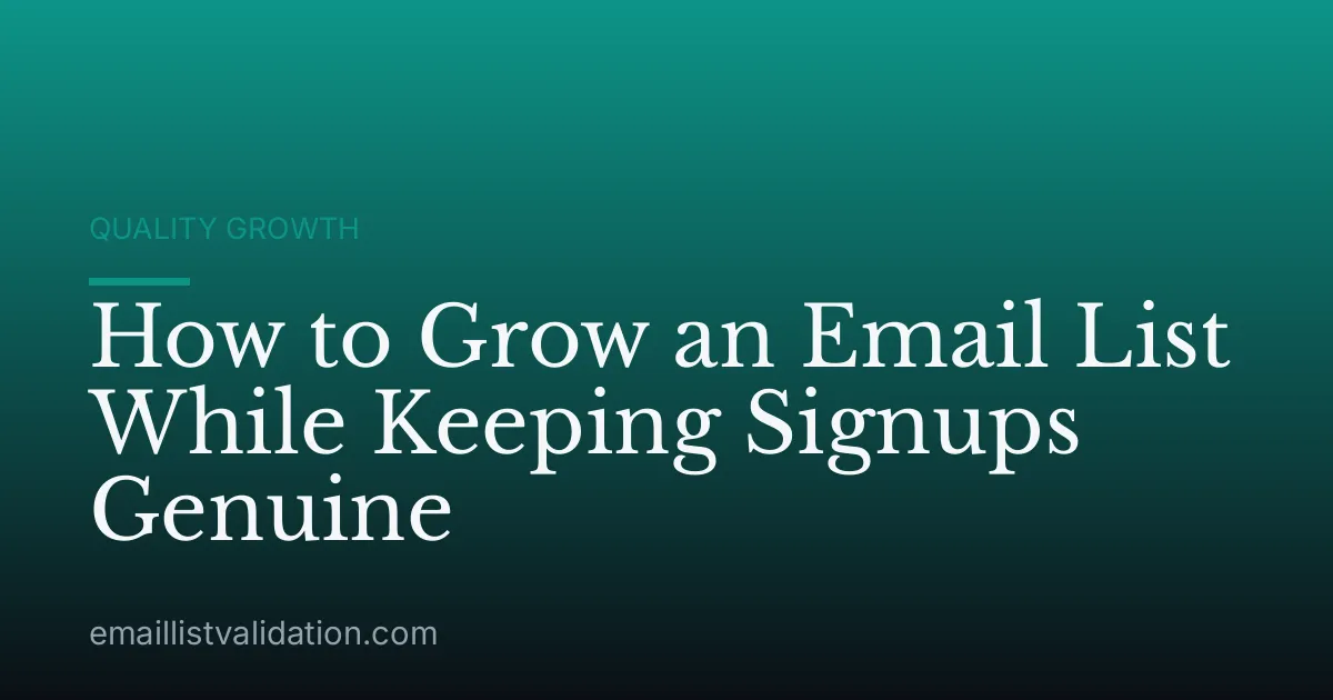 How to Grow an Email List While Keeping Signups Genuine