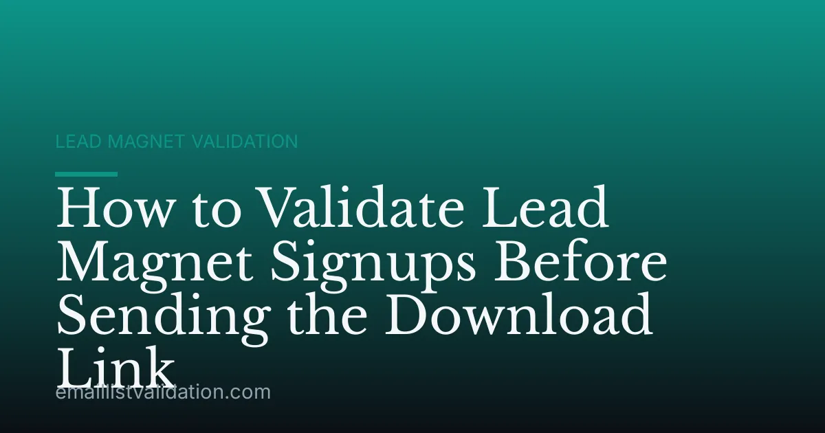 How to Validate Lead Magnet Signups Before Sending the Download Link