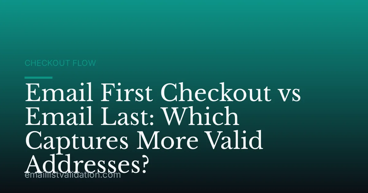 Email First Checkout vs Email Last: Which Captures More Valid Addresses?