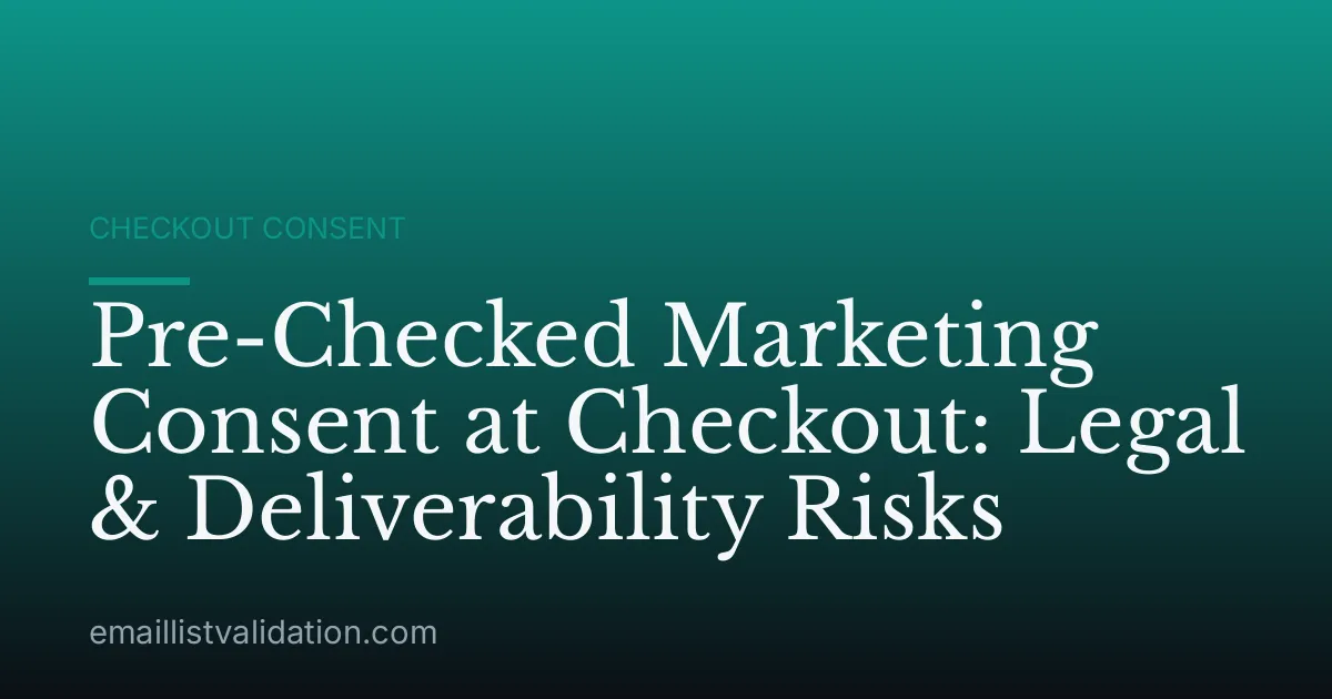 Pre-Checked Marketing Consent at Checkout: Legal & Deliverability Risks