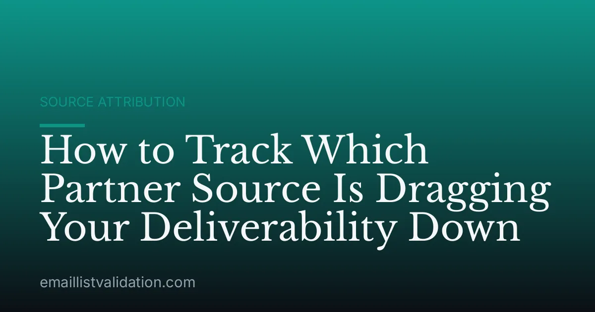 How to Track Which Partner Source Is Dragging Your Deliverability Down