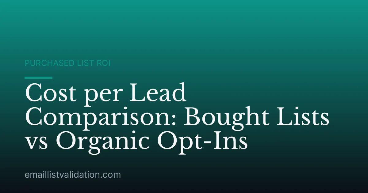 Cost per Lead Comparison: Bought Lists vs Organic Opt-Ins