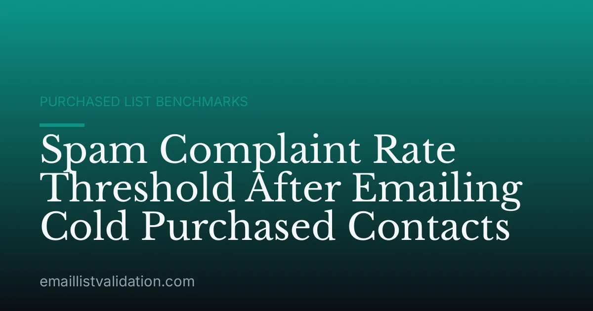 Spam Complaint Rate Threshold After Emailing Cold Purchased Contacts