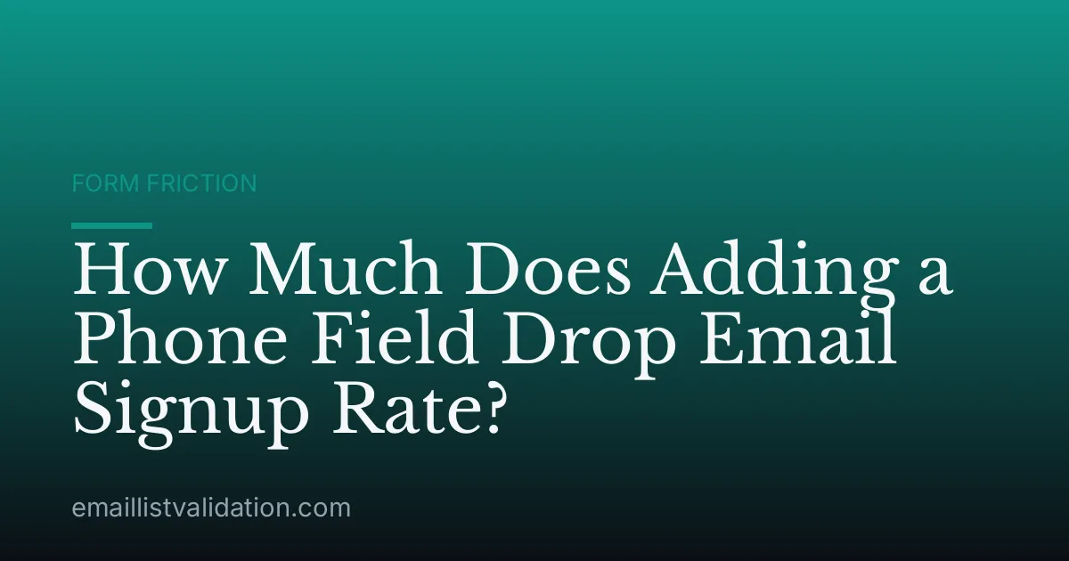How Much Does Adding a Phone Field Drop Email Signup Rate?